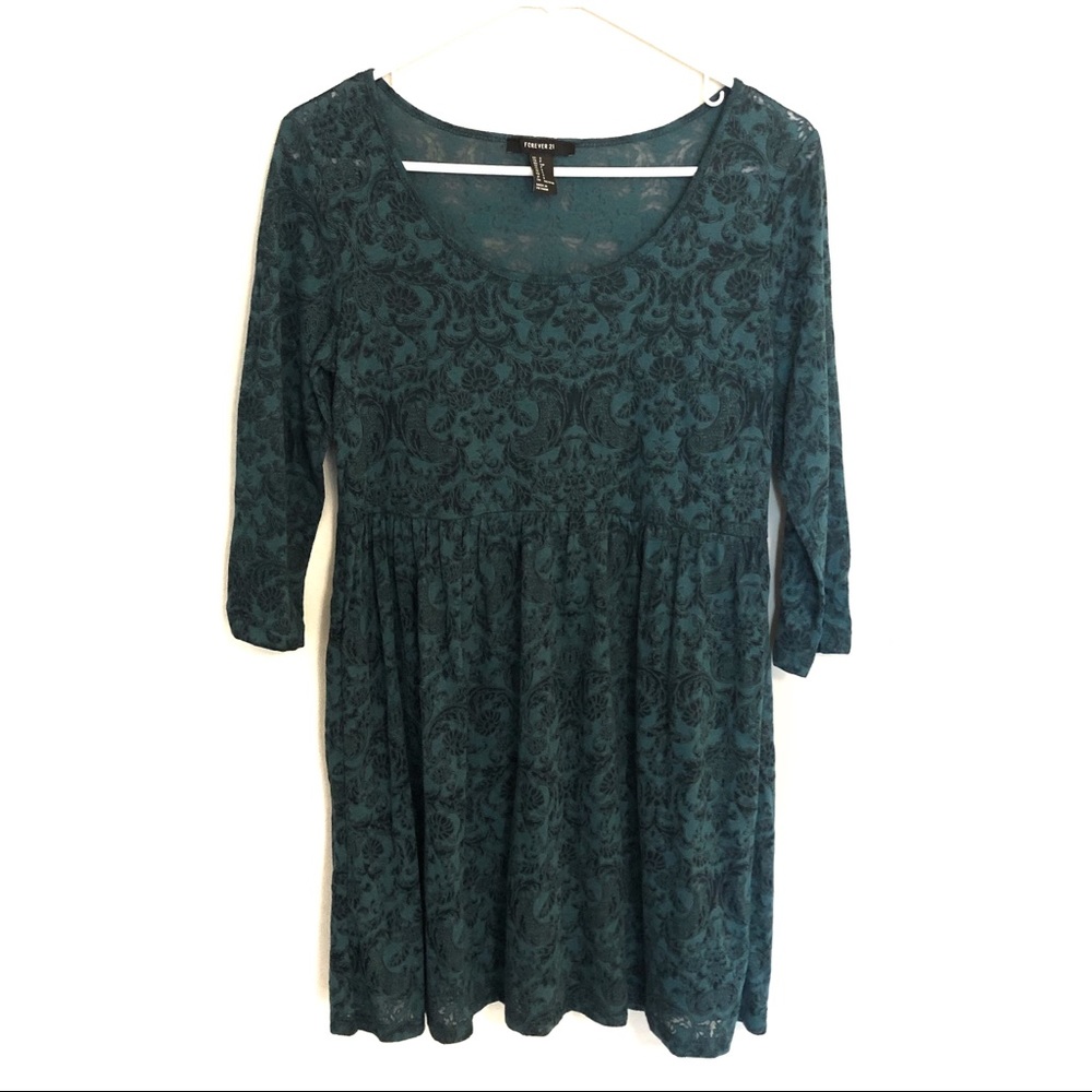 NWOT Forever 21 Teal Skater Dress
